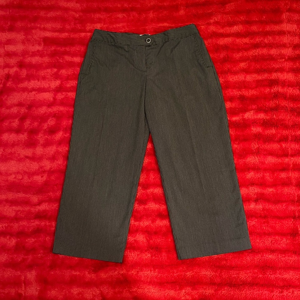 IZOD Pinstripe Wide Leg Crop Pants